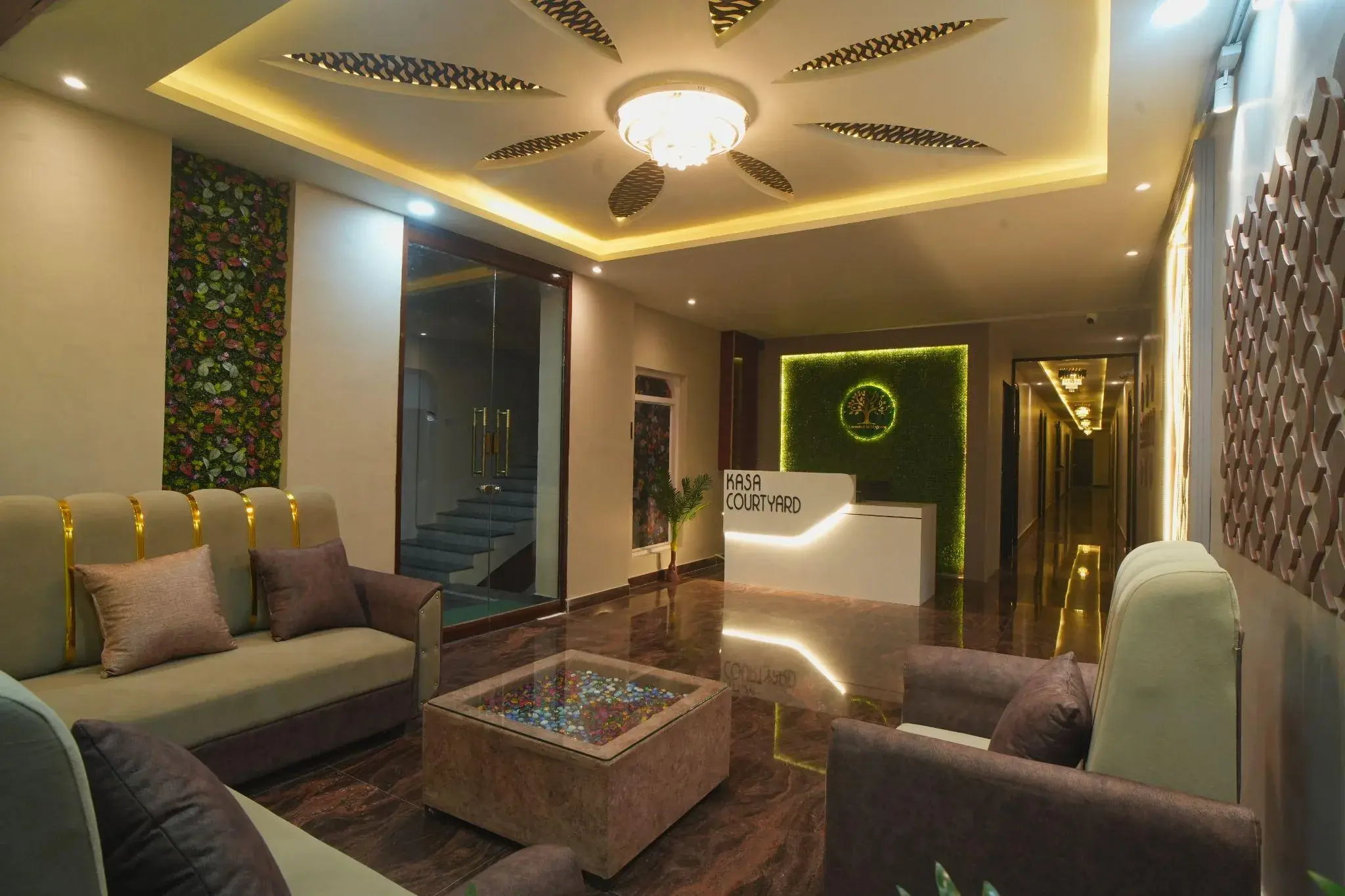 Kasa Courtyard reception lobby with elegant interiors